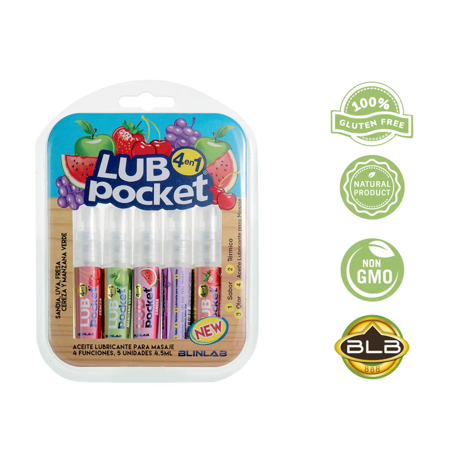 KIT LUB POCKET LURICANTE DE SABORES 4 EN 1
