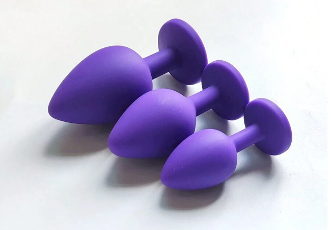 Plug Anal de Joya Silicona Morado Talla S