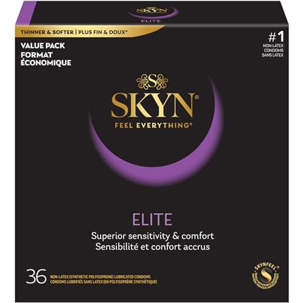 Preservativos SKYN Sin Latex, ELITE Ultra Delgados, Ultra Suaves