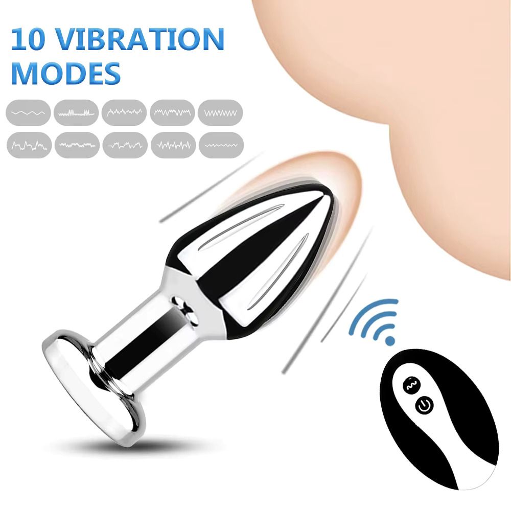 Plug Vibrador Metalico Control Remoto &quot;S&quot;