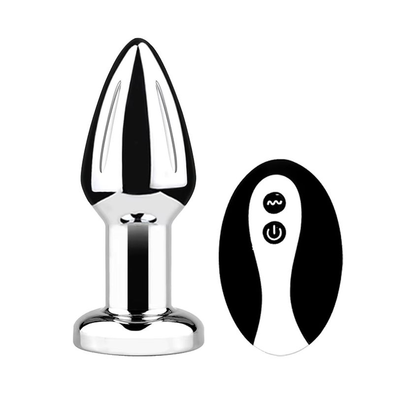 Plug Vibrador Metalico Control Remoto &quot;S&quot;