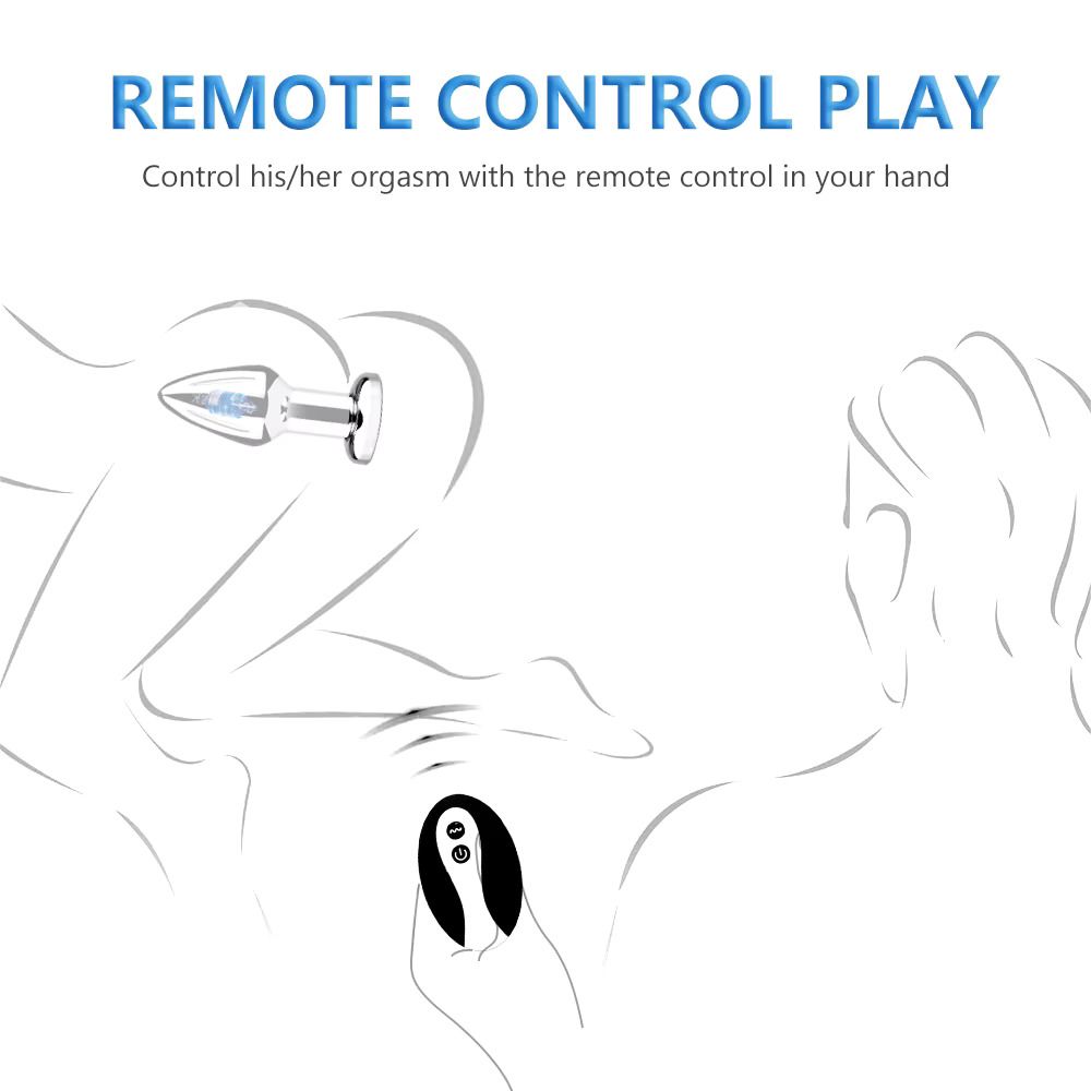Plug Vibrador Metalico Control Remoto &quot;S&quot;