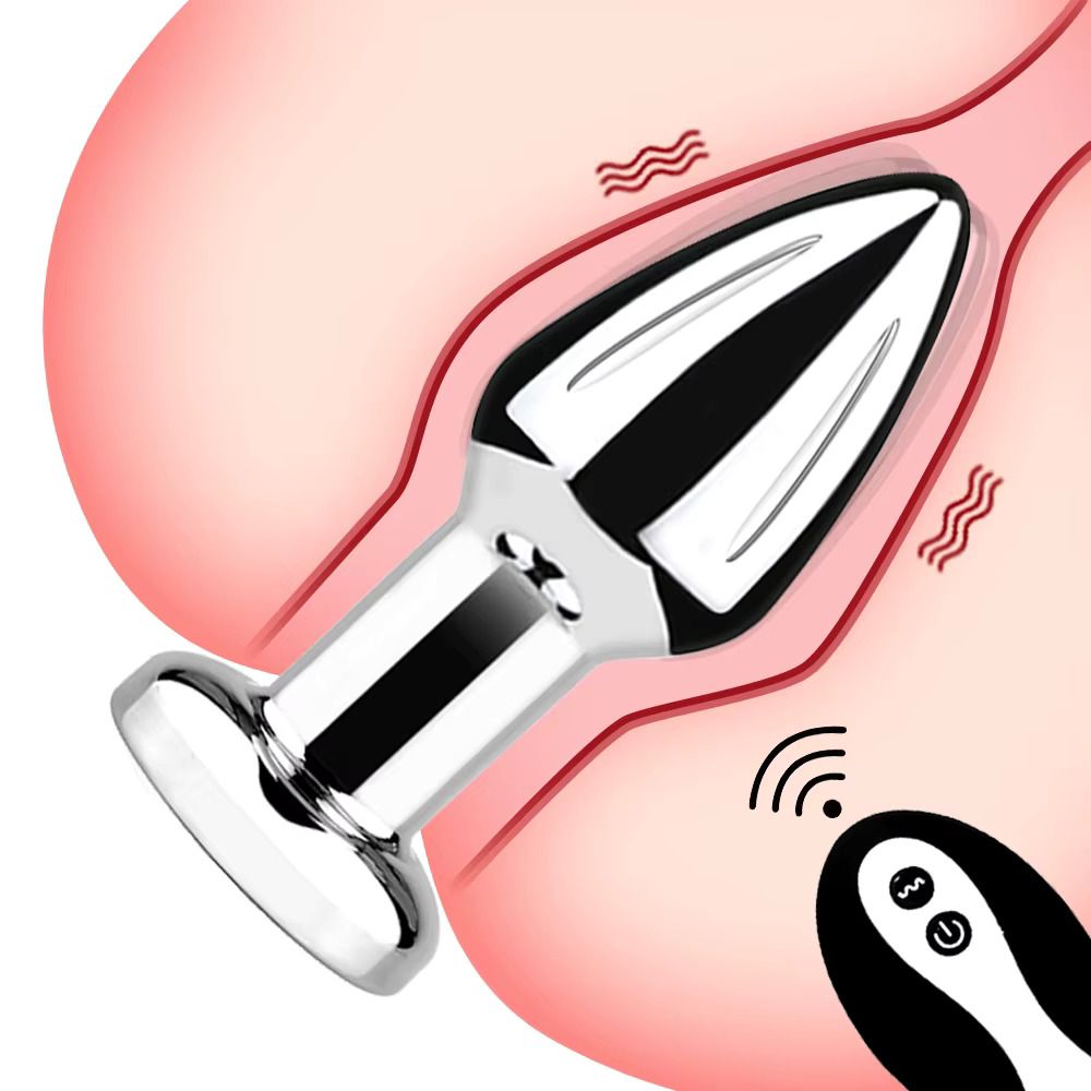 Plug Vibrador Metalico Control Remoto &quot;S&quot;