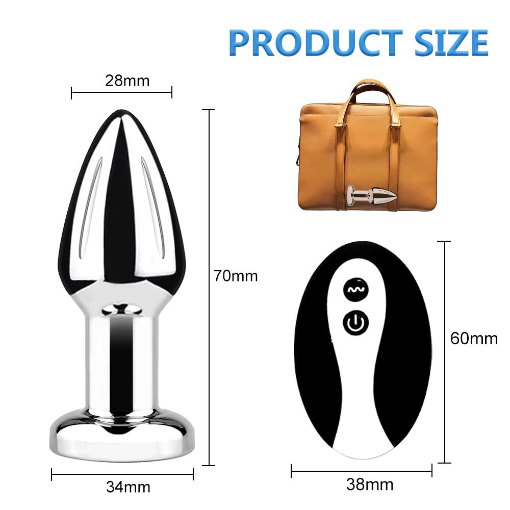 Plug Vibrador Metalico Control Remoto &quot;S&quot;