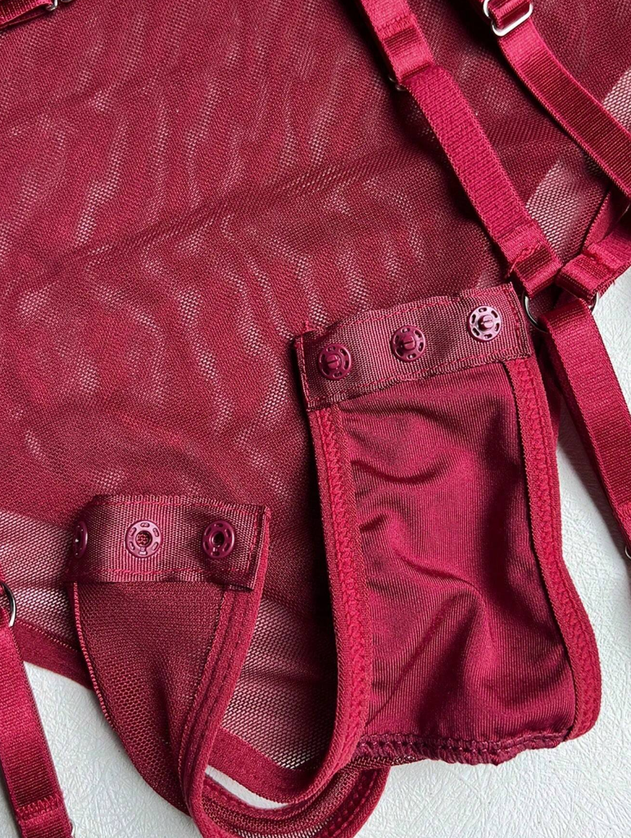 Conjunto Sexy de Malla Transparente