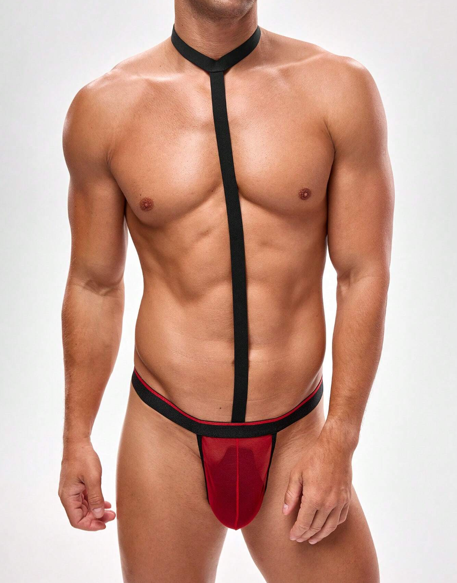 Sexy tanga con collar para Hombre