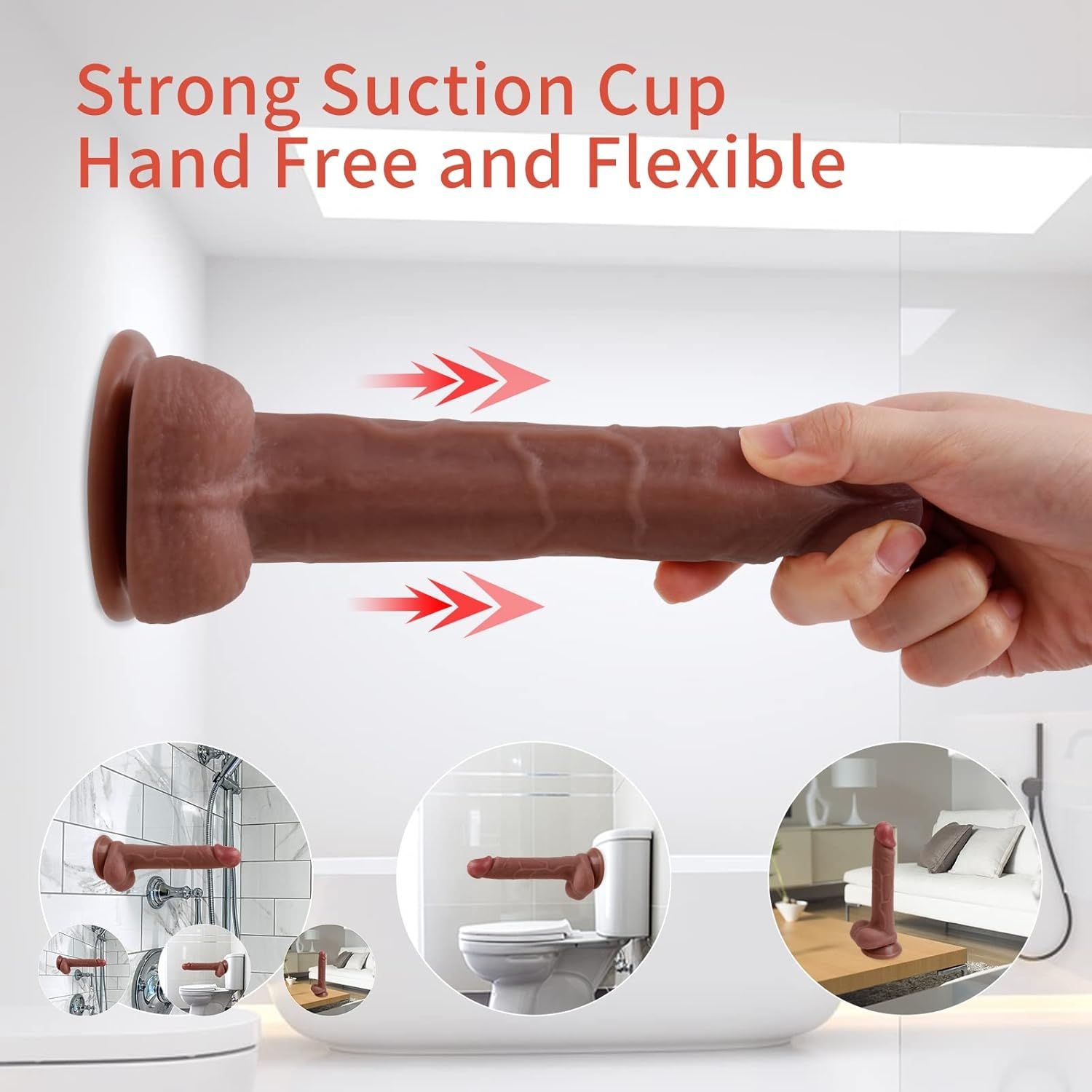 DILDO CONSOLADOR  REALISTA 8.2&quot; SUCCION FUERTE