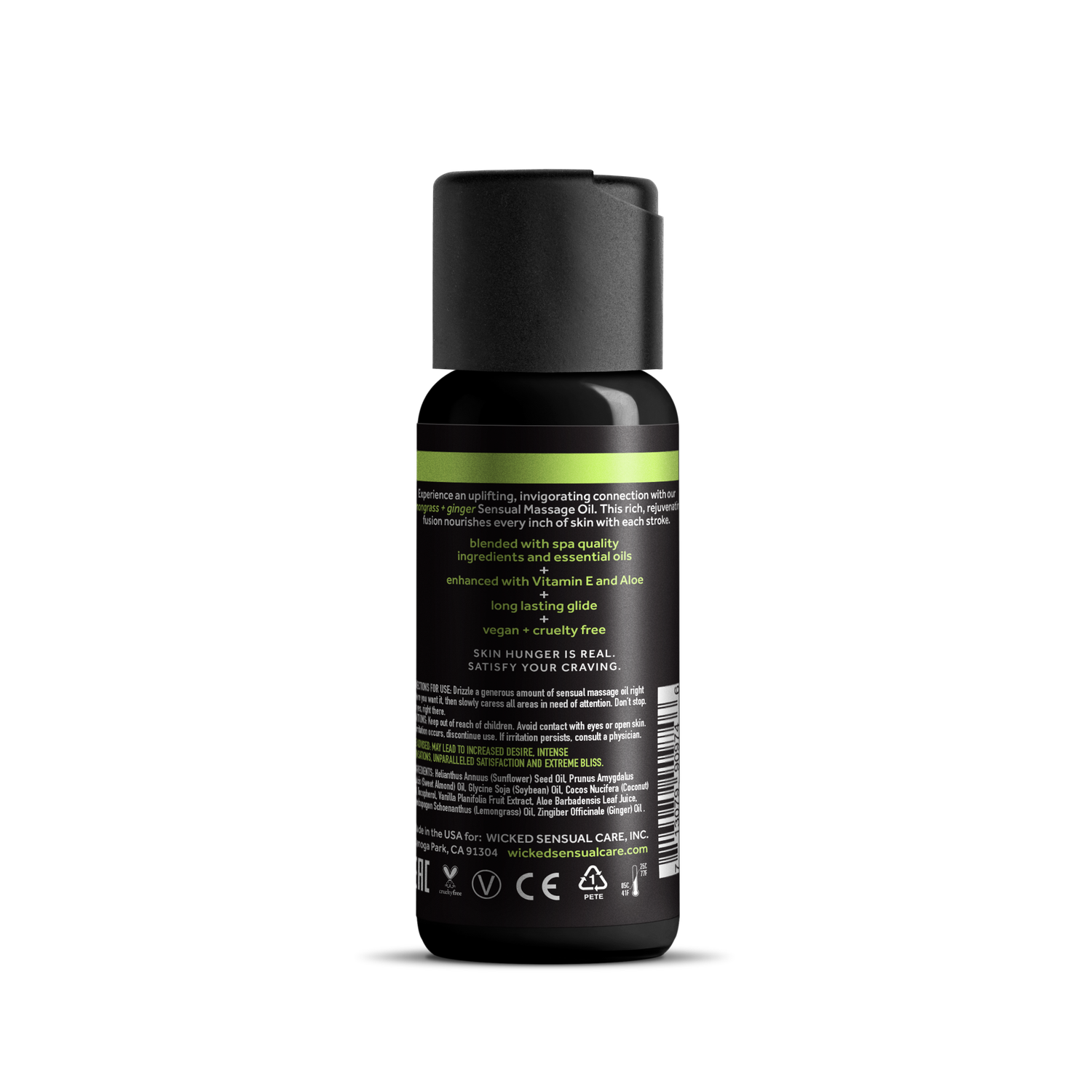 Aceite de masaje Wicked Sensual - Limoncillo y jengibre 4 oz
