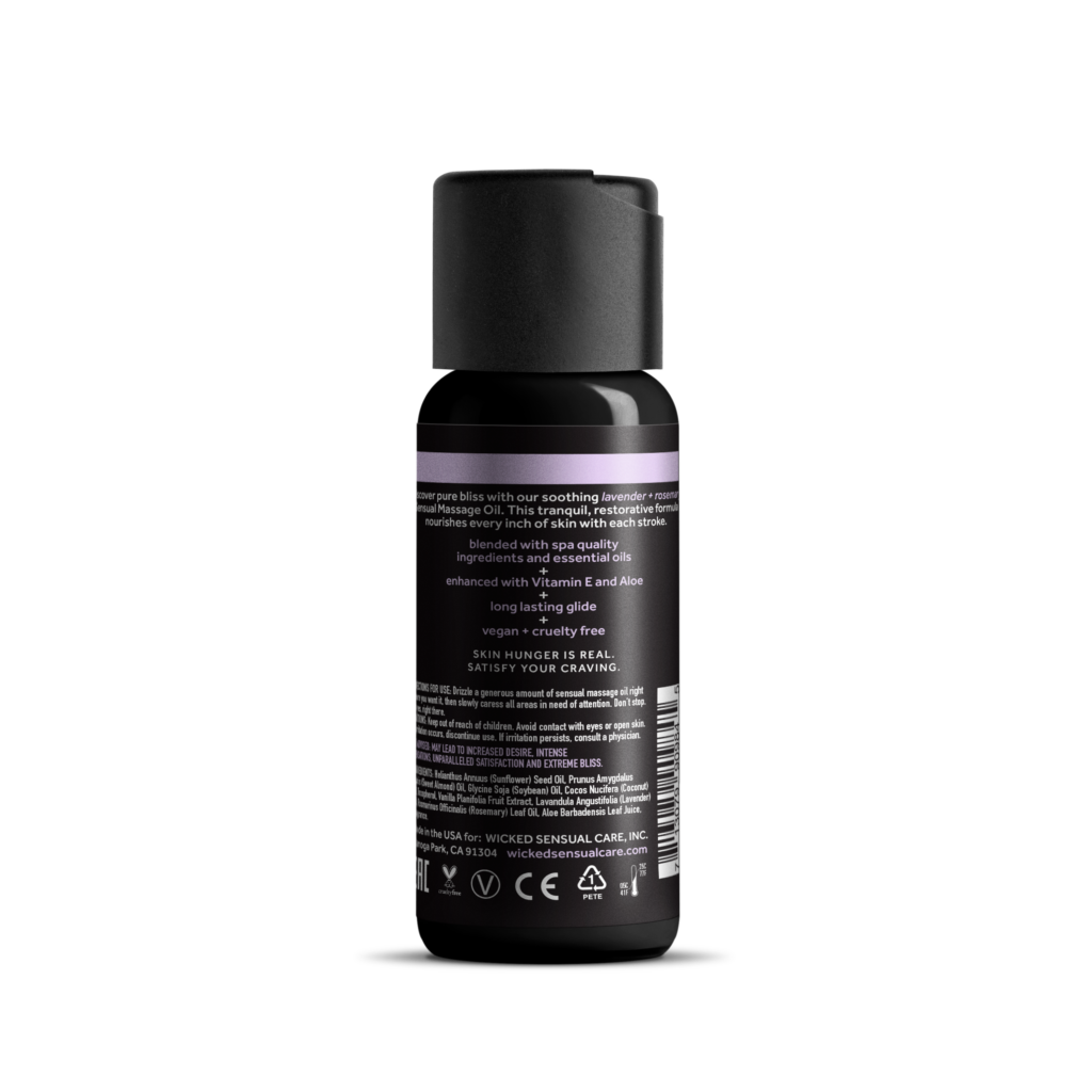 Aceite de masaje sensual de lavanda y romero