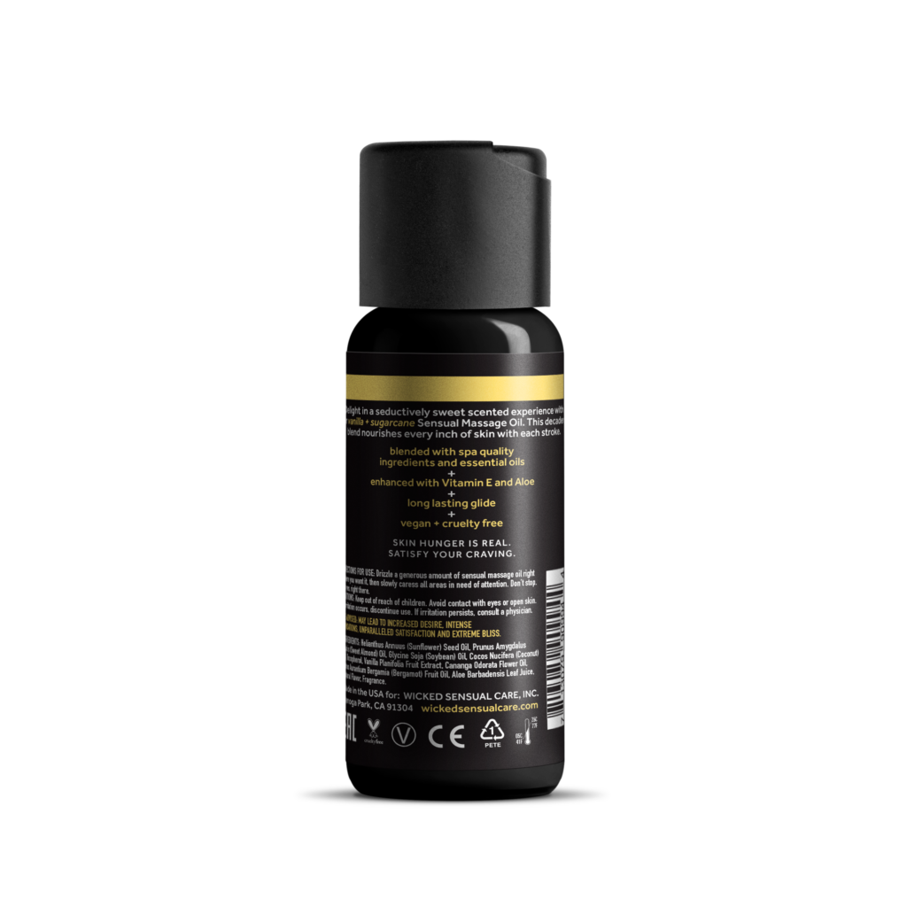 Aceite de masaje sensual de vainilla y caña de azúcar