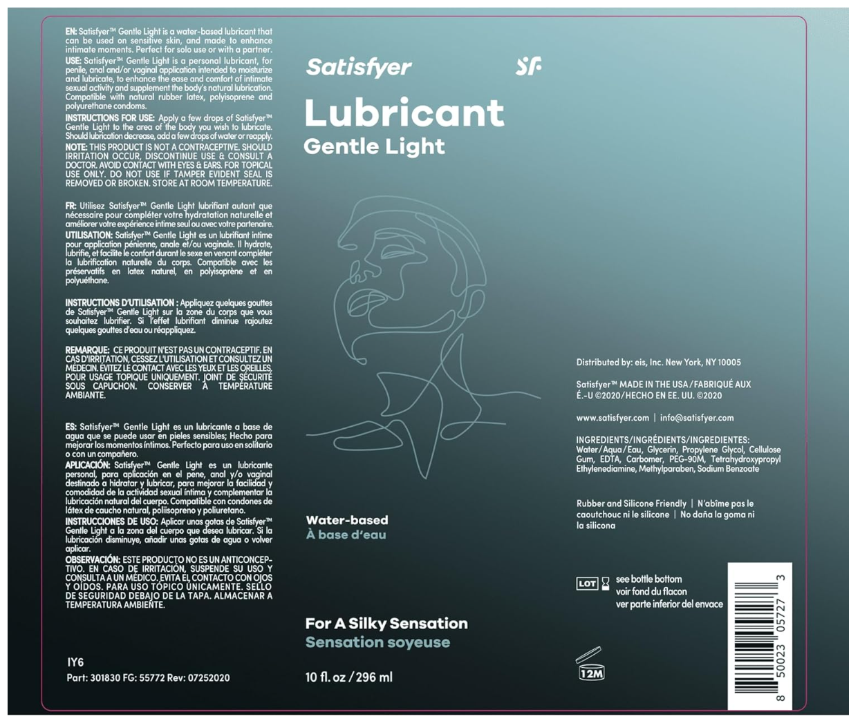 Lubricante suave Satisfyer Gentle Light 10 oz