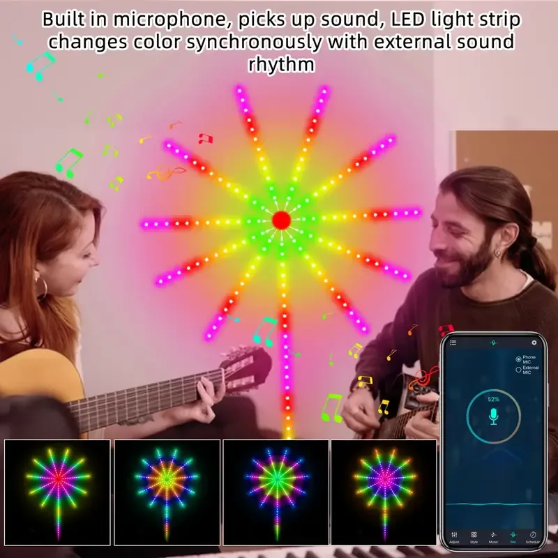 Luces LED Fireworks con APP + Control Remoto