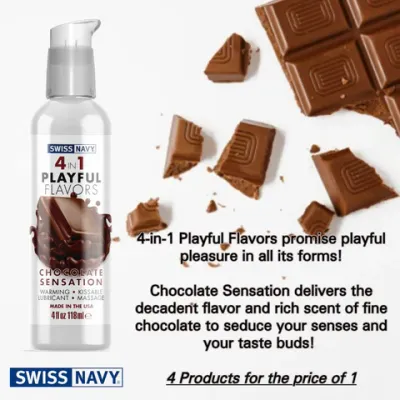 Lubricante 4 en 1 Sensación Chocolate SWISS NAVY 4 OZ