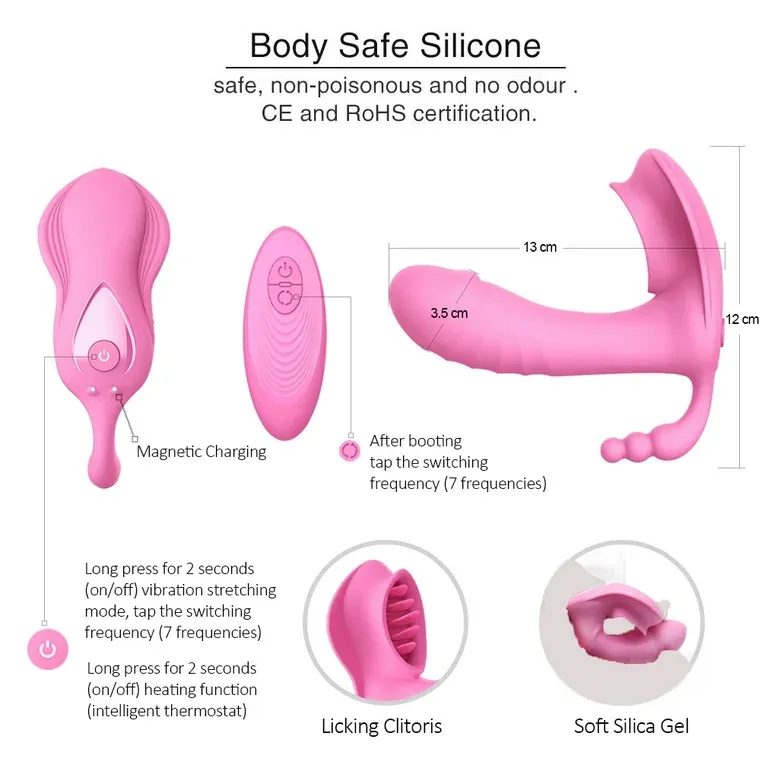Panty vibrador triple estimulación, calefacción inteligente