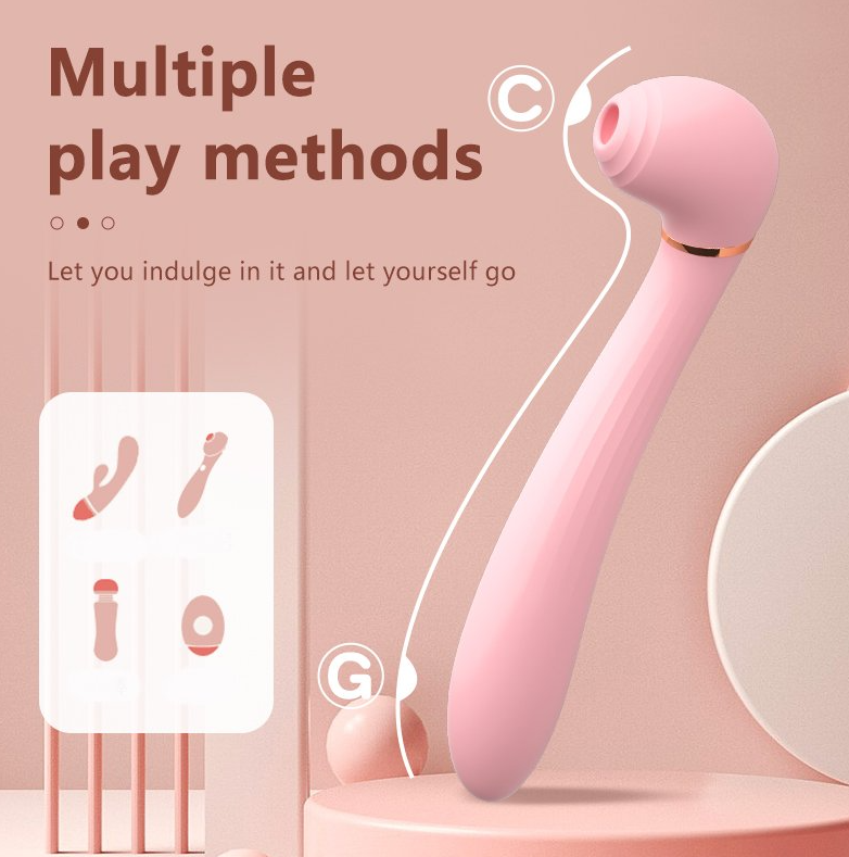 SUCCIONADOR DE CLITORIS Y VIBRADOR DE PUNTO G 2 EN 1