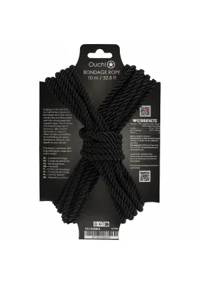 Ouch! Cuerda de bondage de 10 metros, negra