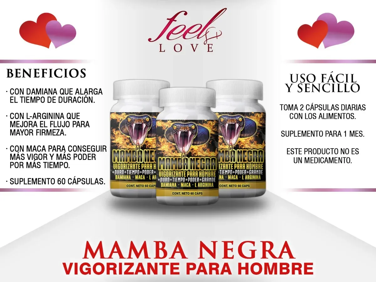 Pastilla Vigorizante Mamba Negra - Hombre 60 Capsulas +potencia