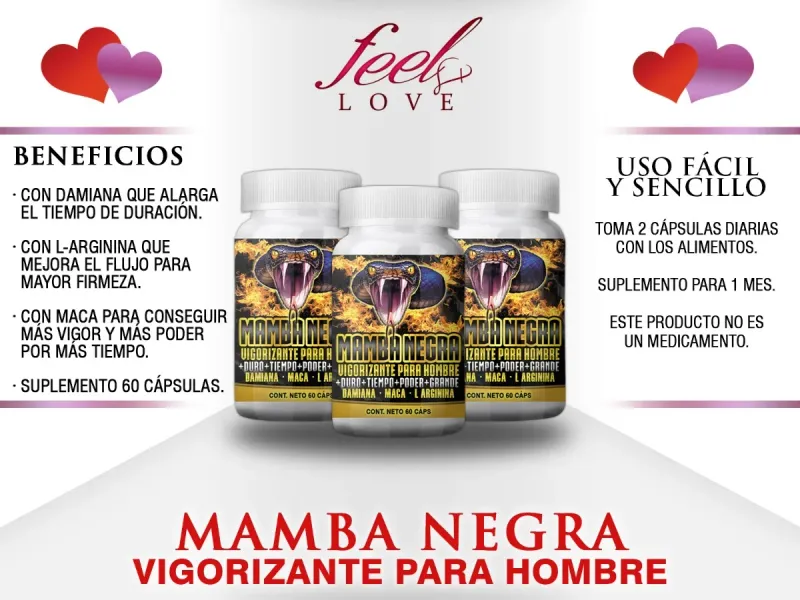 Pastilla Vigorizante Mamba Negra - Hombre 60 Capsulas +potencia