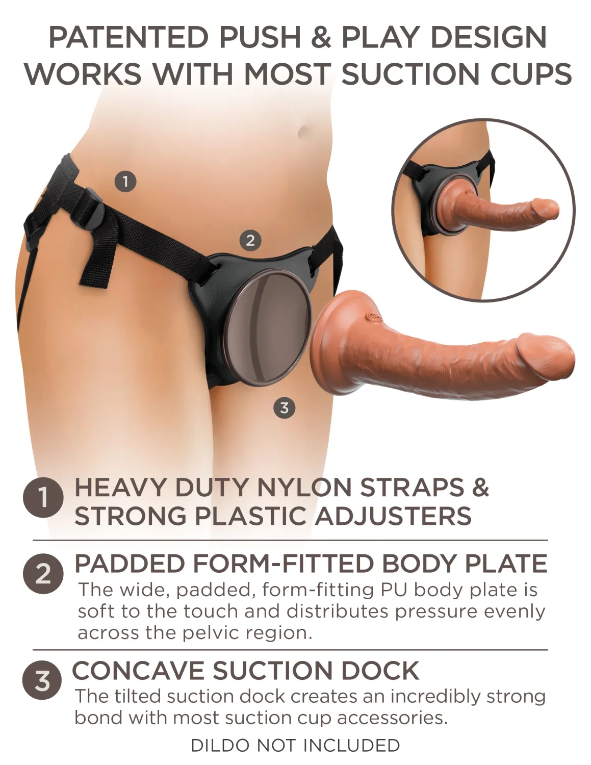 Arnés con correa King Cock Elite Comfy Body Dock
