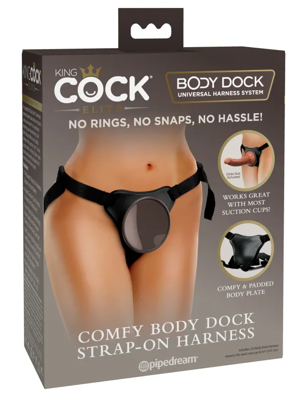 Arnés con correa King Cock Elite Comfy Body Dock