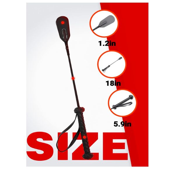 Fusta BDSM negro de 45 cm para adultos, ideal para azotes