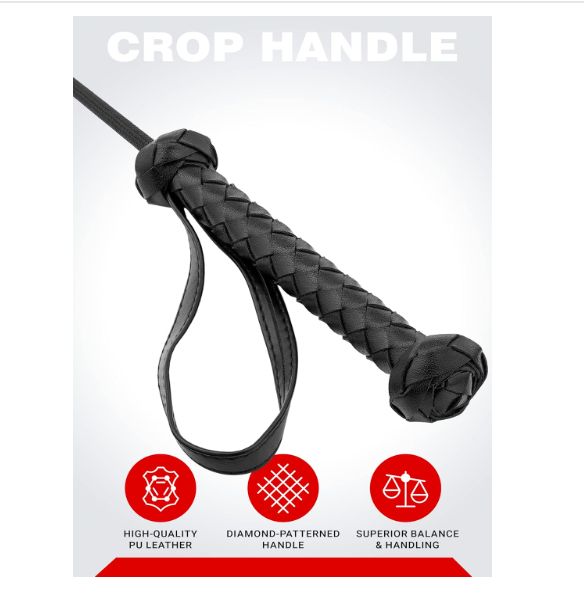 Fusta BDSM negro de 45 cm para adultos, ideal para azotes