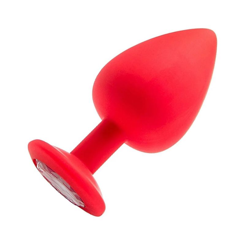 Plug Anal de Joya Silicona Rojo Talla M