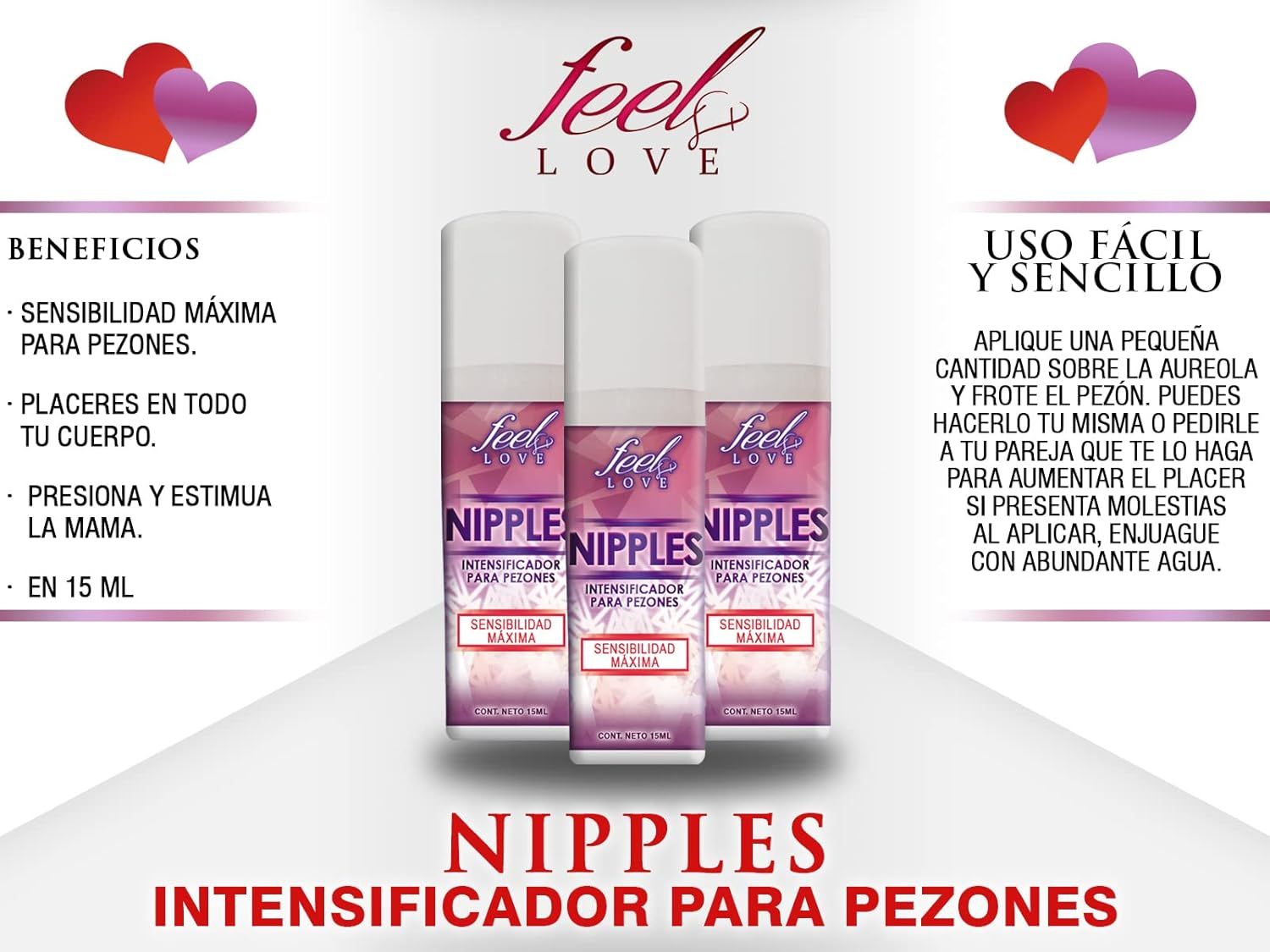 Intensificadora de pezones para máxima sensibilidad 15 ml