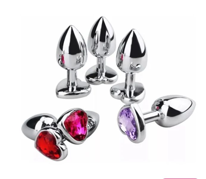 Plug Anal de Acero con Joya Corazón Talla S