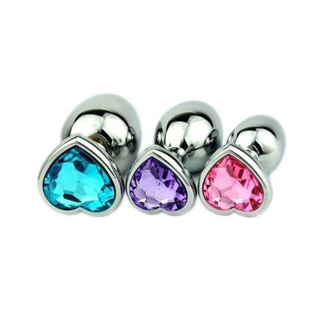 Plug Anal de Acero con Joya Corazón Talla S