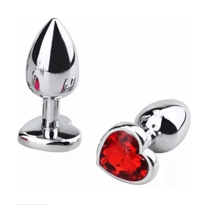 Plug Anal de Acero con Joya Corazón Talla S