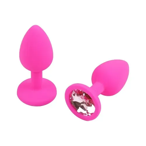 Plug Anal de Joya Silicona Rosado Talla M