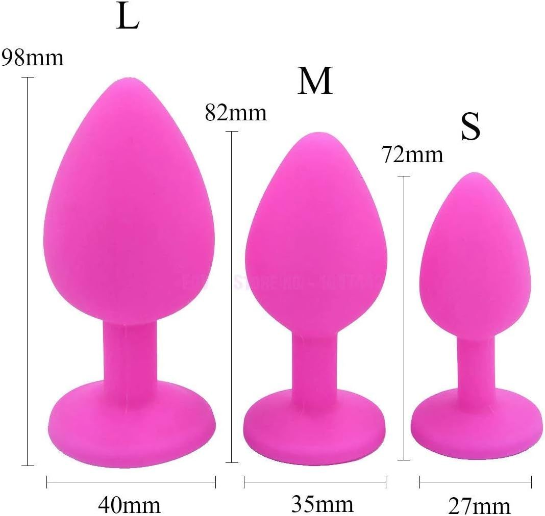 Plug Anal de Joya Silicona Rosado Talla M