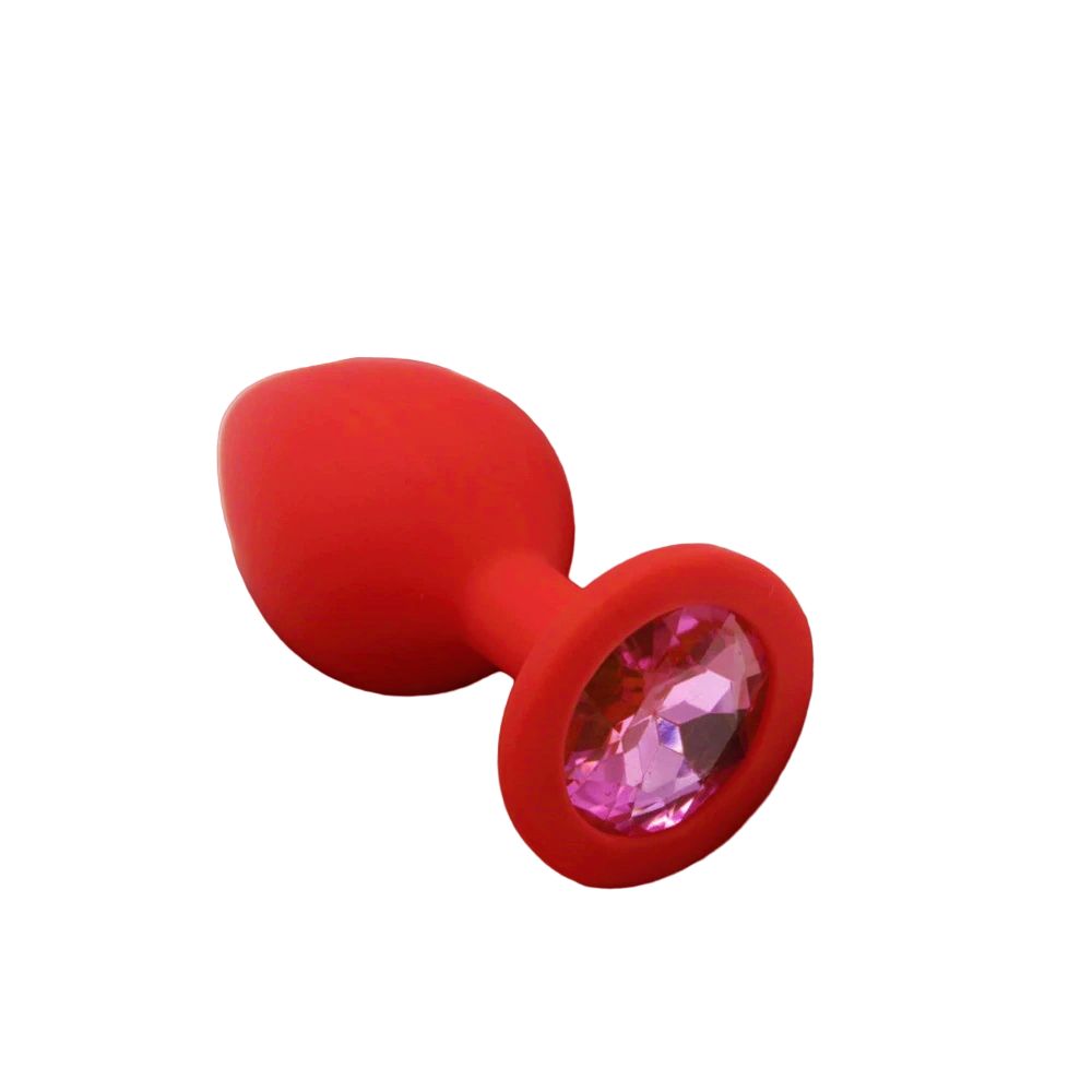 Plug Anal de Joya Silicona Rojo Talla S
