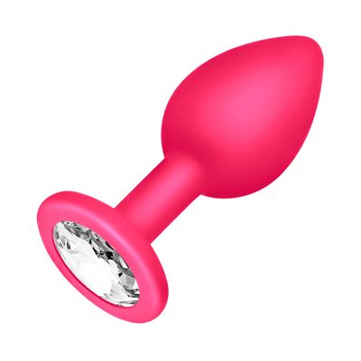 Plug Anal de Joya Silicona Rosado Talla M