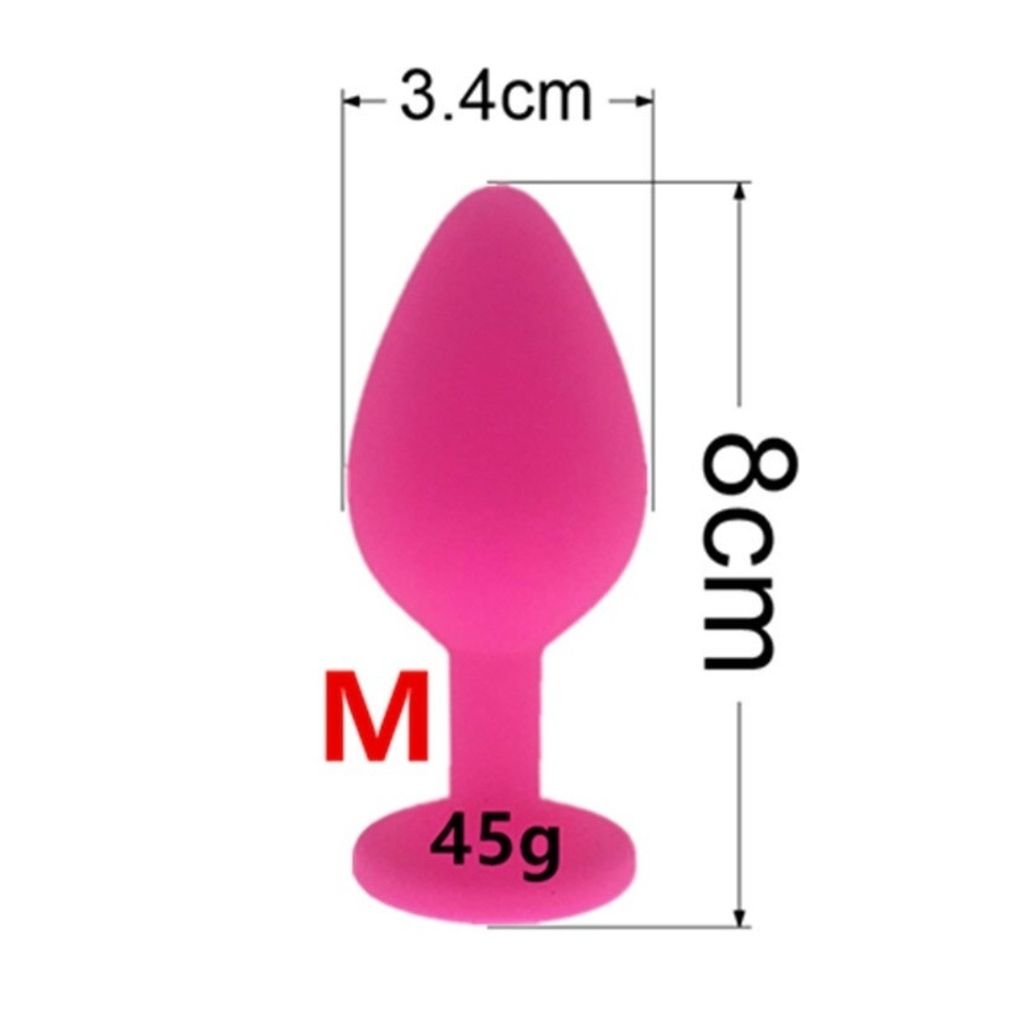 Plug Anal de Joya Silicona Rojo Talla S