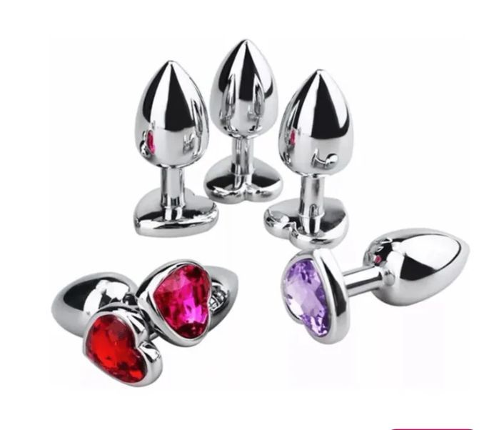 Plug Anal de Acero con Joya Corazón Talla M