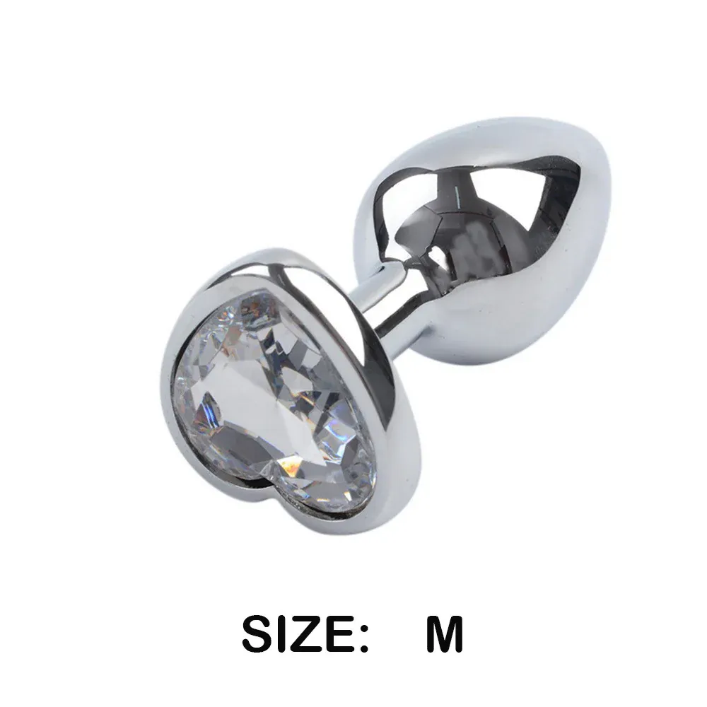 Plug Anal de Acero con Joya Corazón Talla M