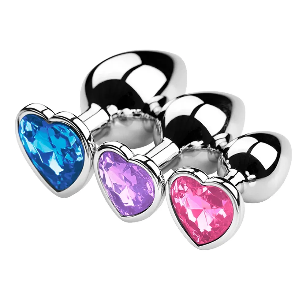 Plug Anal de Acero con Joya Corazón Talla L