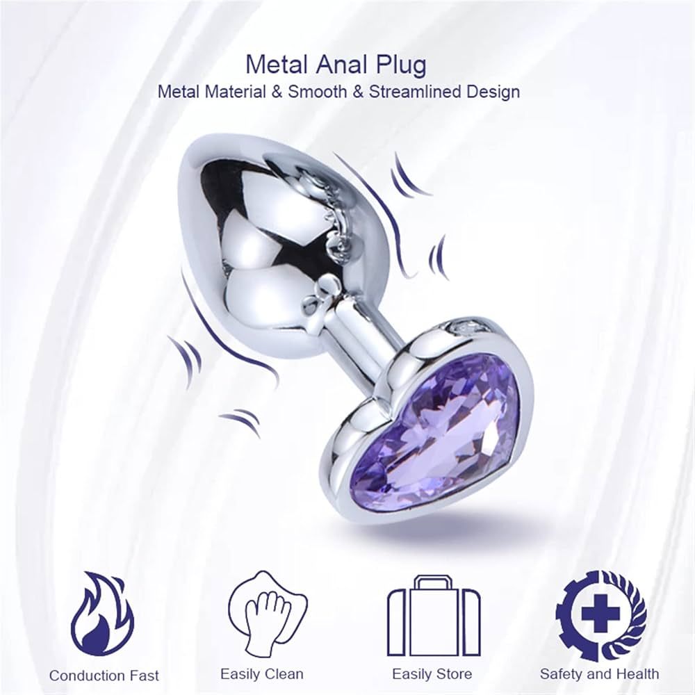 Plug Anal de Acero con Joya Corazón Talla L
