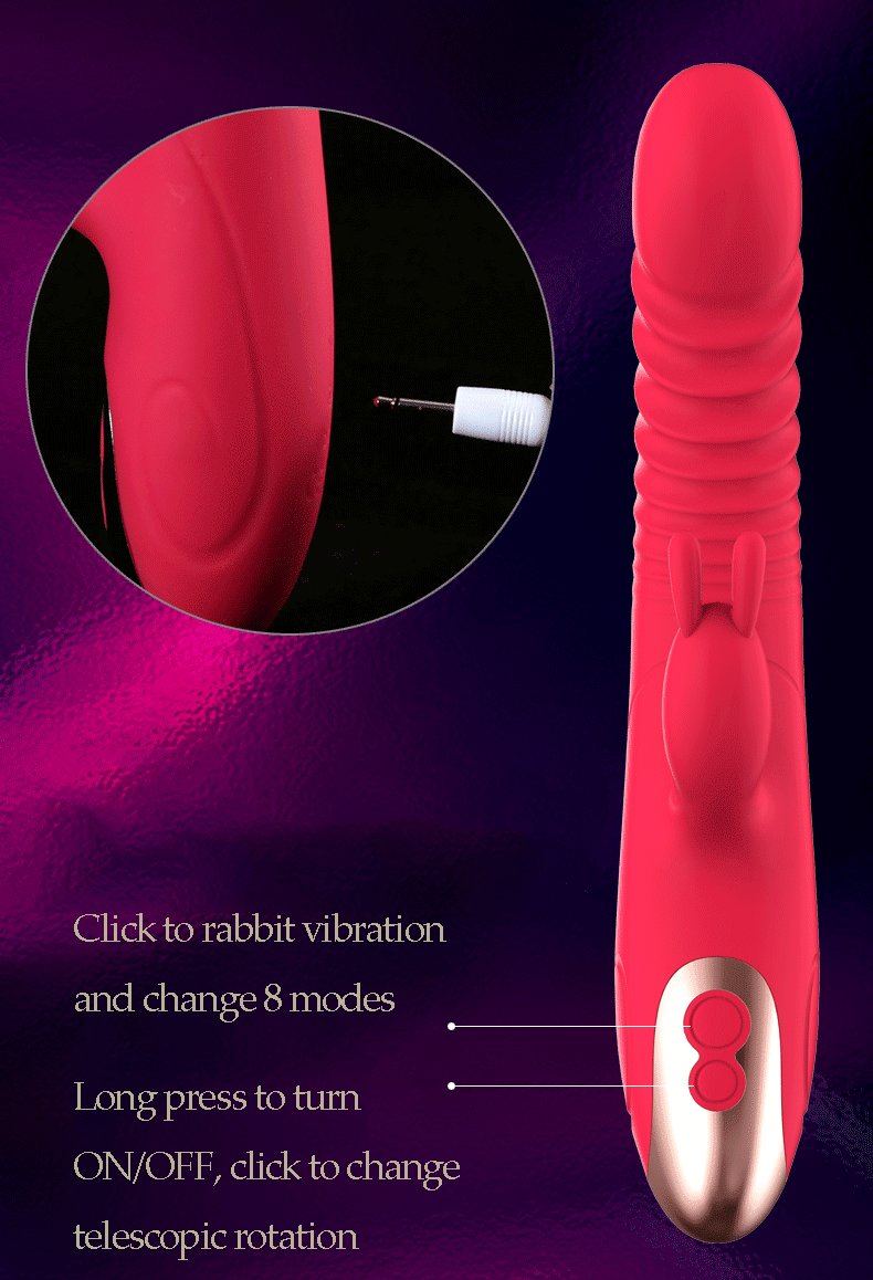 Vibrador de Conejo Para Punto G Telescopico