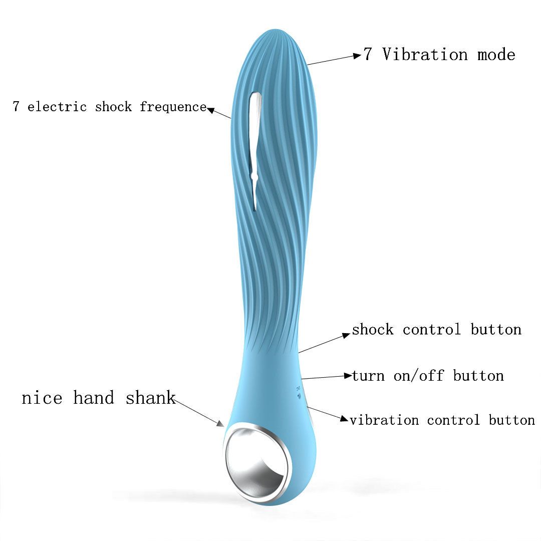 Consolador eléctrico de pulso, vibrador de punto G con estimulación de descarga eléctrica