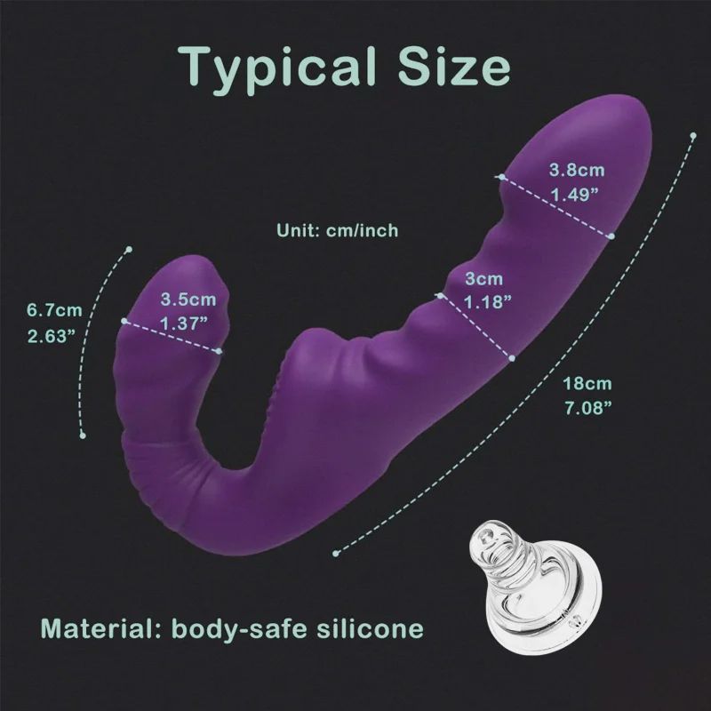 Vibrador Sin Tirantes Doble Penetración Control Remoto