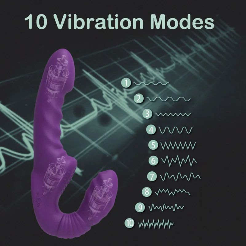 Vibrador Sin Tirantes Doble Penetración Control Remoto