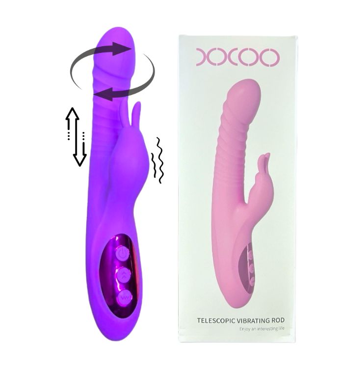 Vibrador Rabbit telescopico y giratorio