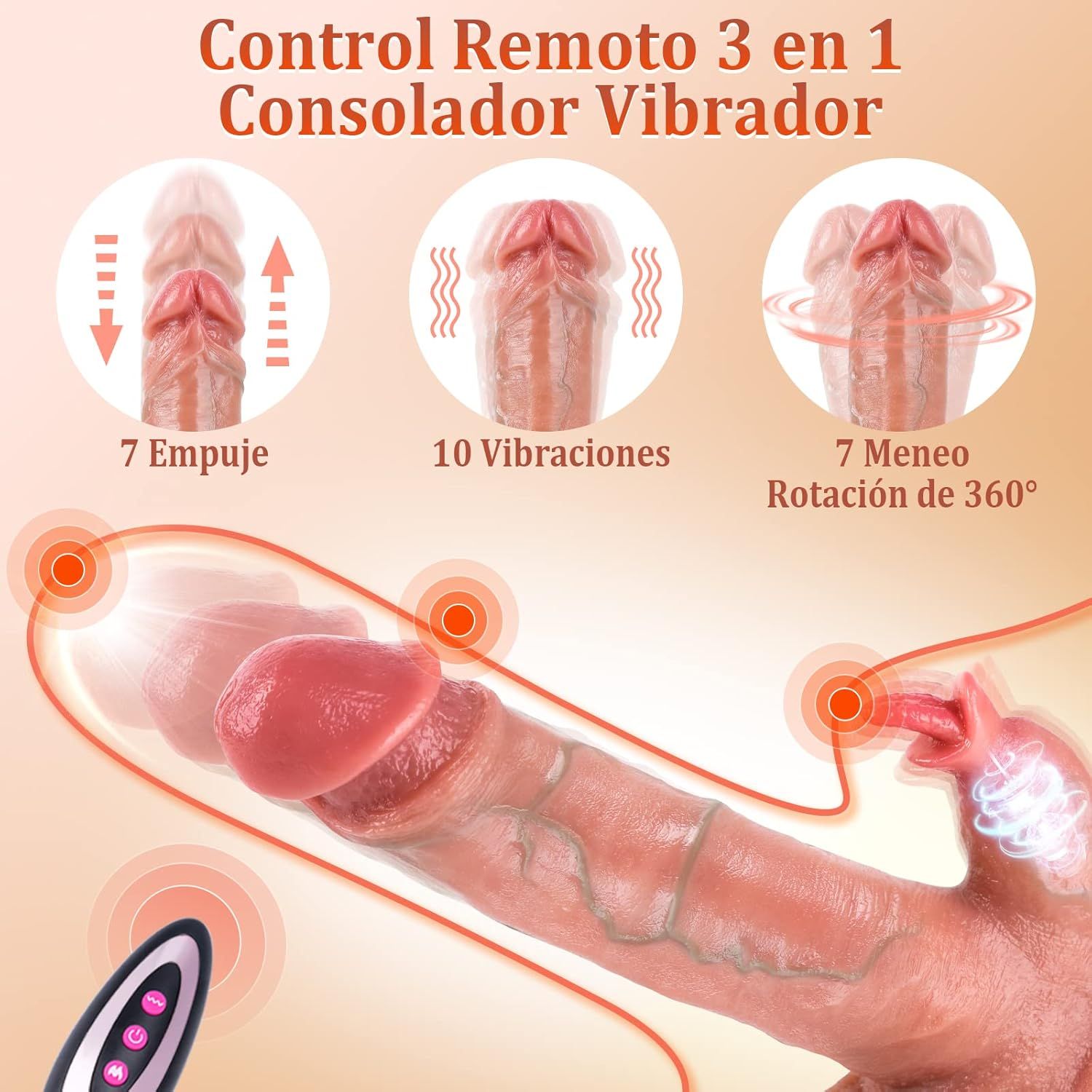 Dildo consolador Realista con empuje y calefacción