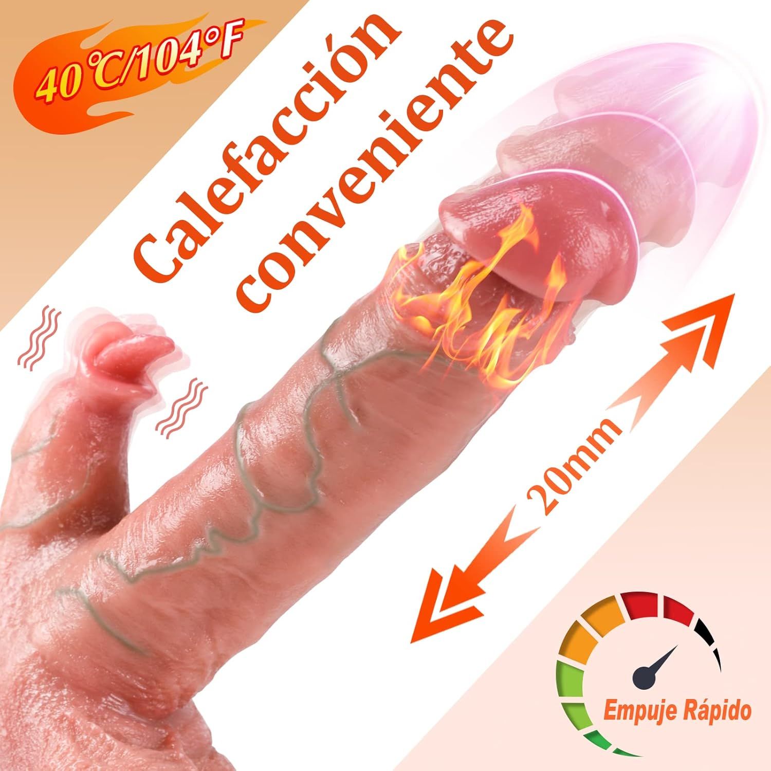 Dildo consolador Realista con empuje y calefacción