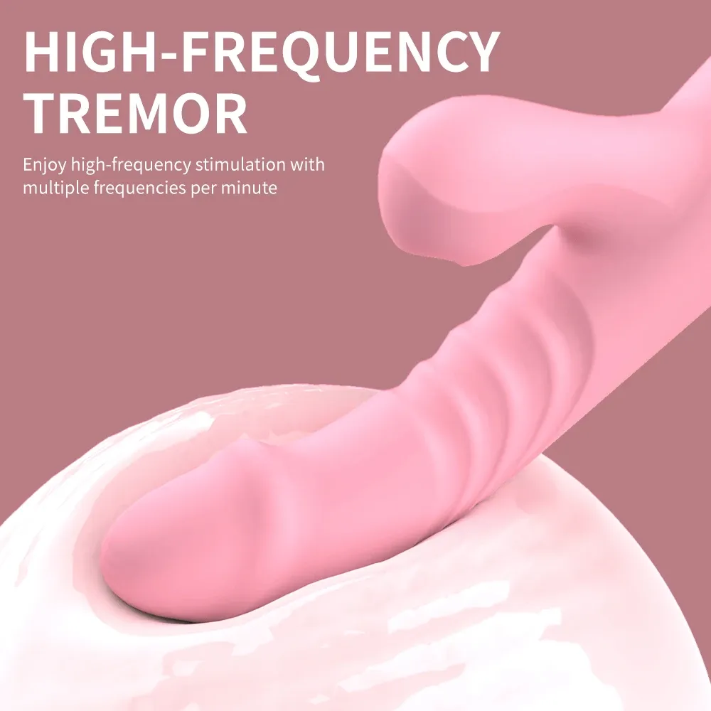 Consolador con Succionador y Vibrador Telescopico