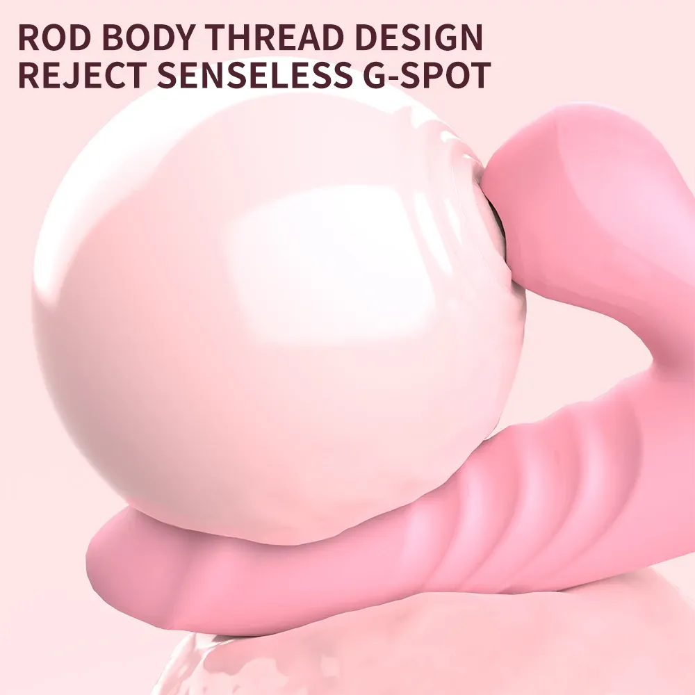 Consolador con Succionador y Vibrador Telescopico