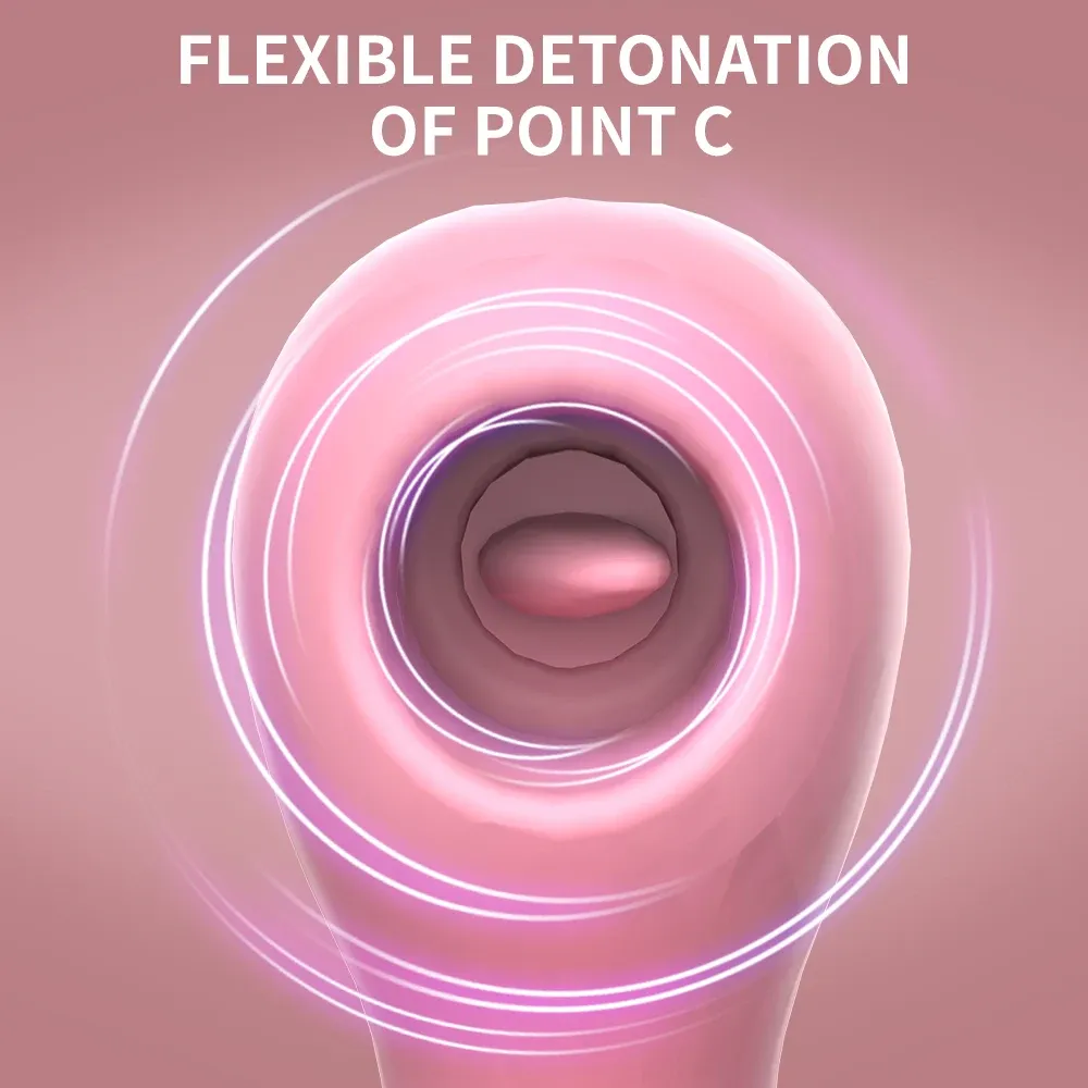 Consolador con Succionador y Vibrador Telescopico